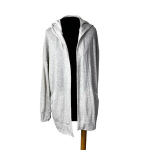 Tek Gear Cream Open Front Hooded Cardigan Sweater XL Lightweight DryTek Polyeste
